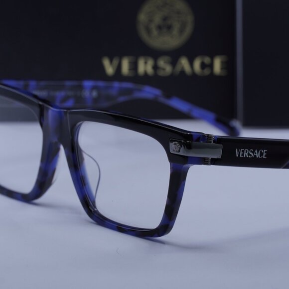 Versace VE3354F 5460 Rectangle Eyeglasses 55mm – Top Black/Havana Blue - Picture 2 of 10